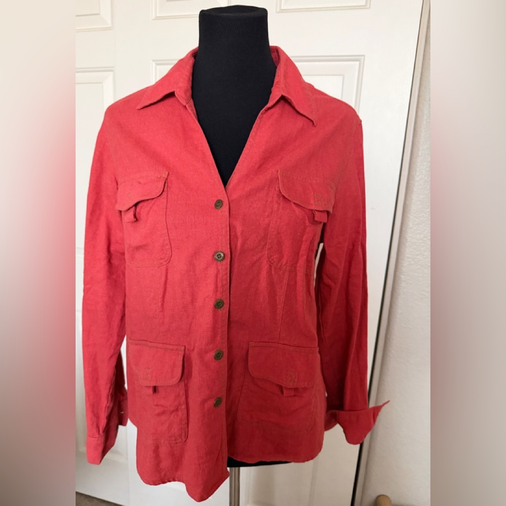 White Stag Red Button-Front Utility Jacket